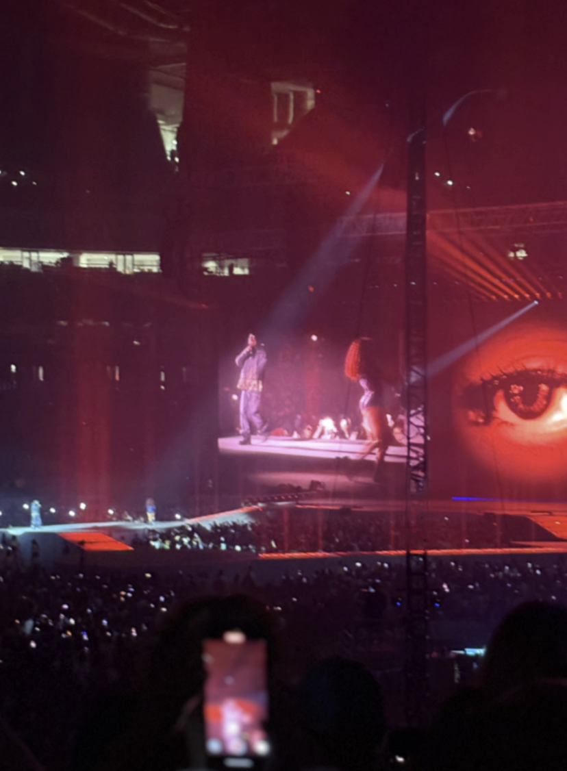 Kendrick Lamar and SZA performing at the grand national 'your' concert at NRG stadium.